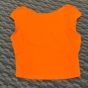 Orange open back crop top size small
